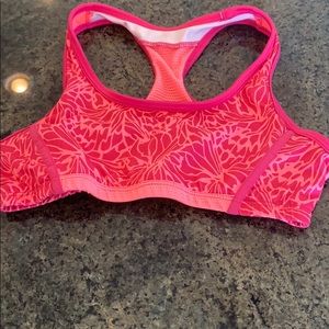 Pink sports bra